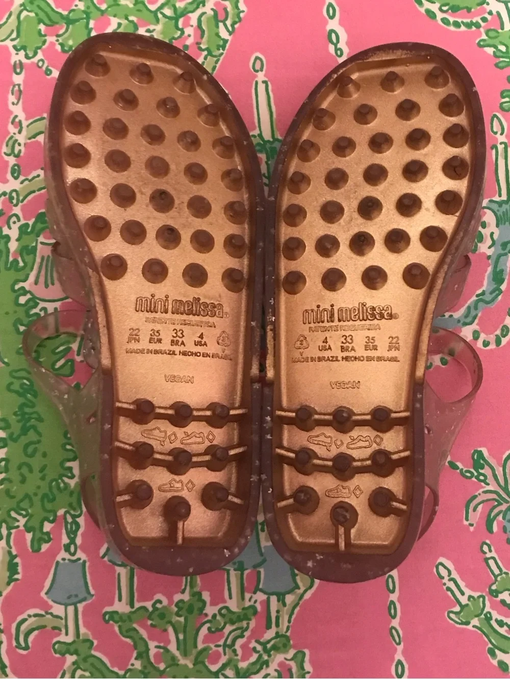 Mini Melissa Jelly Star Sandals Girls Possession Shiny Elements Fisherman size 4